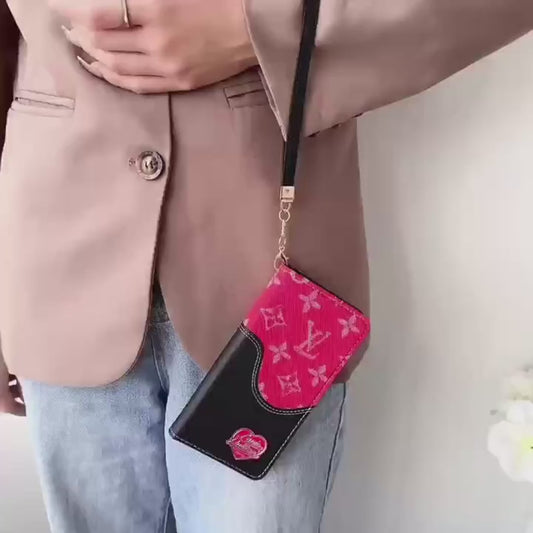 LV Luxury Monogram/Denim iPhone Wallet Case