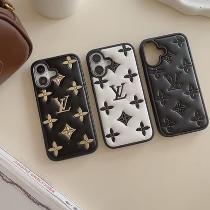 Luxe Quilted Monogram iPhone Case