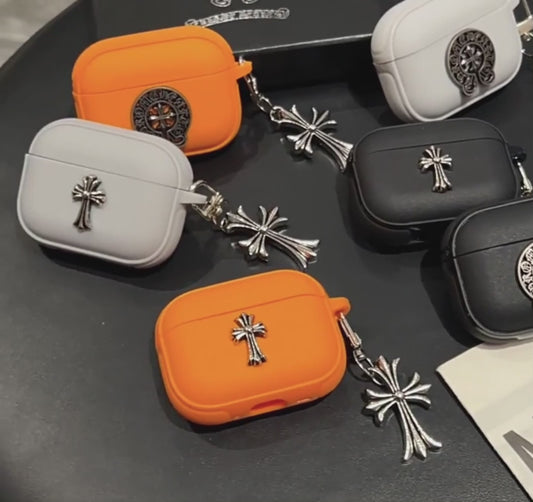 Matte Chrome Cross AirPod Case