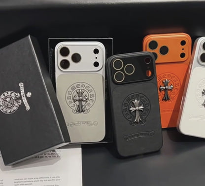 CR Heart Metal Cross Case – iPhone 14–17