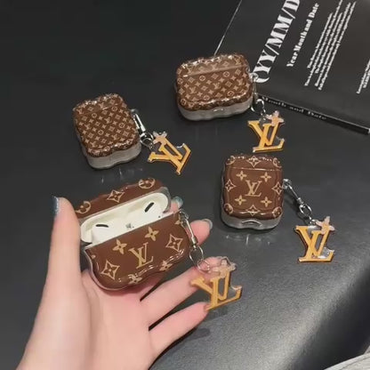 Luxury Brown Monogram Design AirPod Case