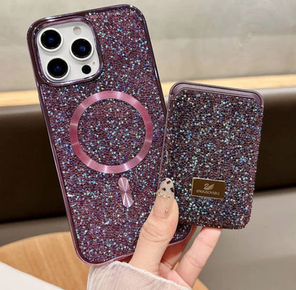 Sparkle MagSafe Case + Detachable Card Holder