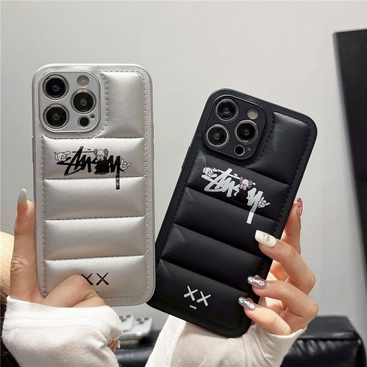 Stus x Kaw Black or Silver Puffer iPhone case