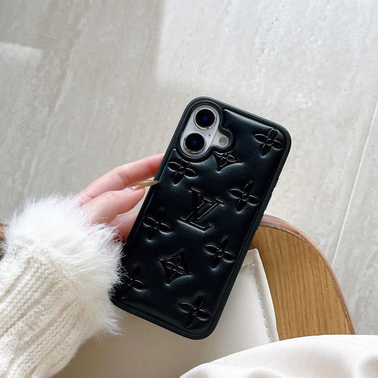Luxe Quilted Monogram iPhone Case