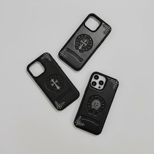 Black Embossed Emblem Case – Smooth or Textured Finish