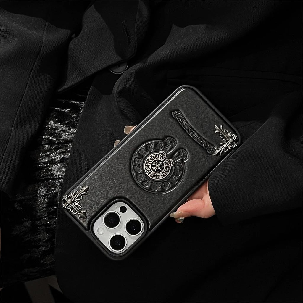 Black Embossed Emblem Case – Smooth or Textured Finish