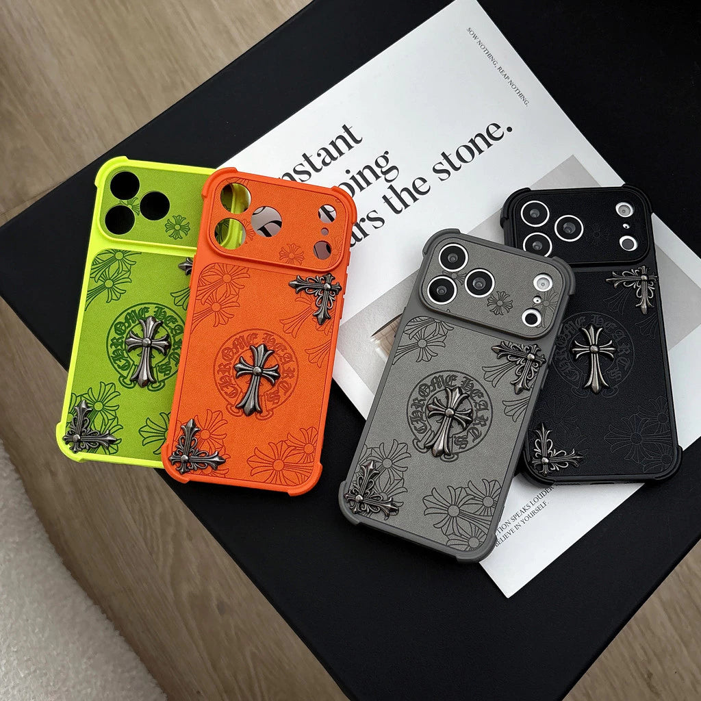 Chrome Cross Armor iPhone Case – iPhone 14–17