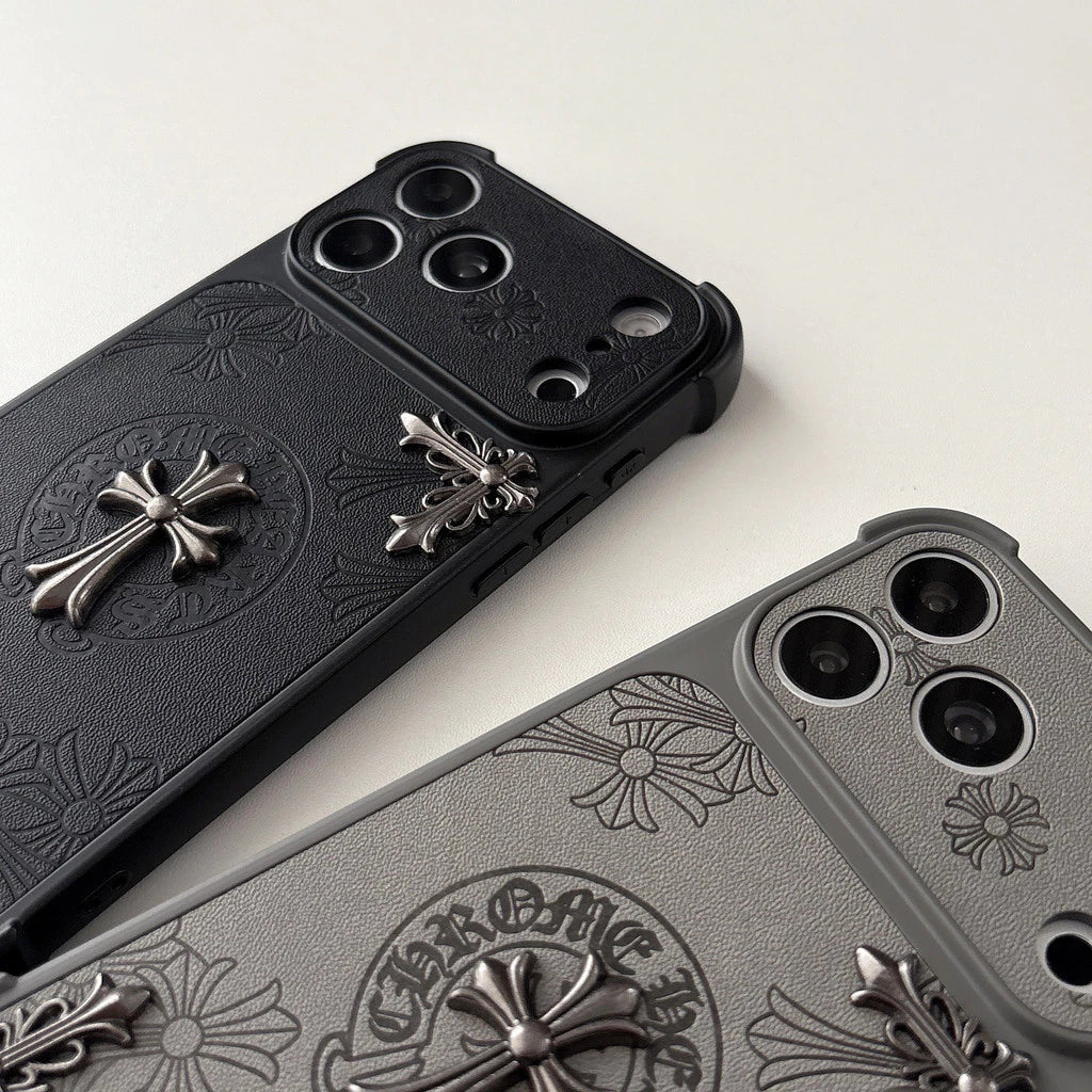 Chrome Cross Armor iPhone Case – iPhone 14–17