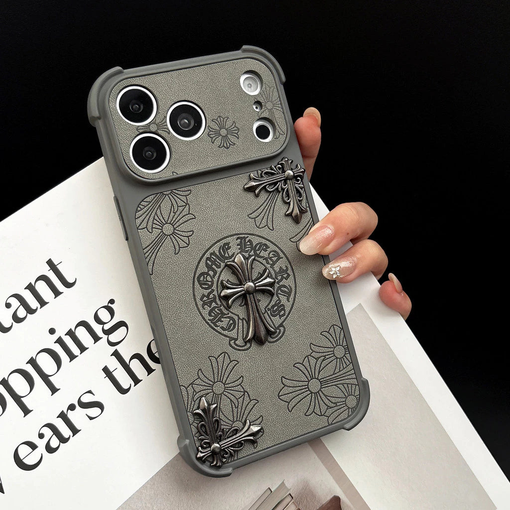 Chrome Cross Armor iPhone Case – iPhone 14–17