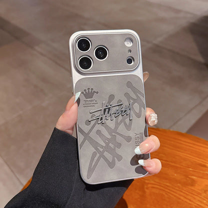 Suede Streetwear Metal Logo  Case – iPhone 14–17