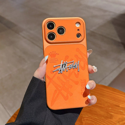 Suede Streetwear Metal Logo  Case – iPhone 14–17