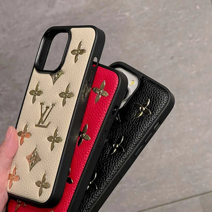 Luxe Studded Monogram Case – iPhone 12–17