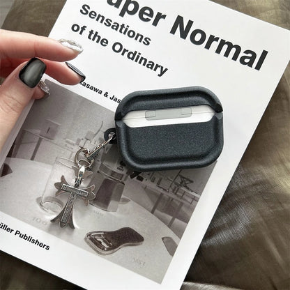 Gothic Cross Charm AirPod Case – Black