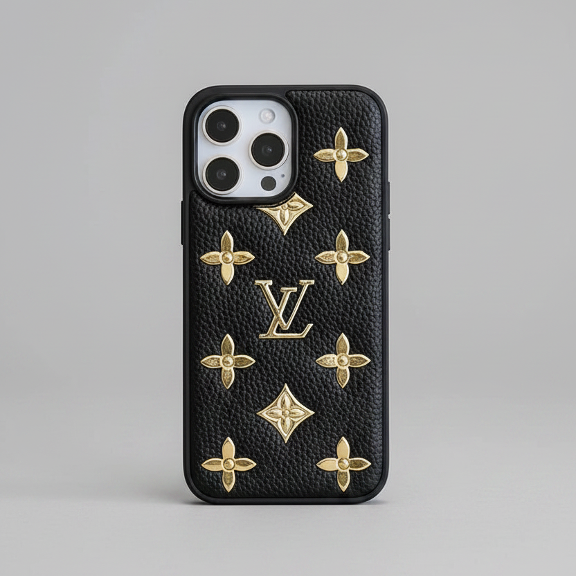 Luxe Studded Monogram Case – iPhone 12–17