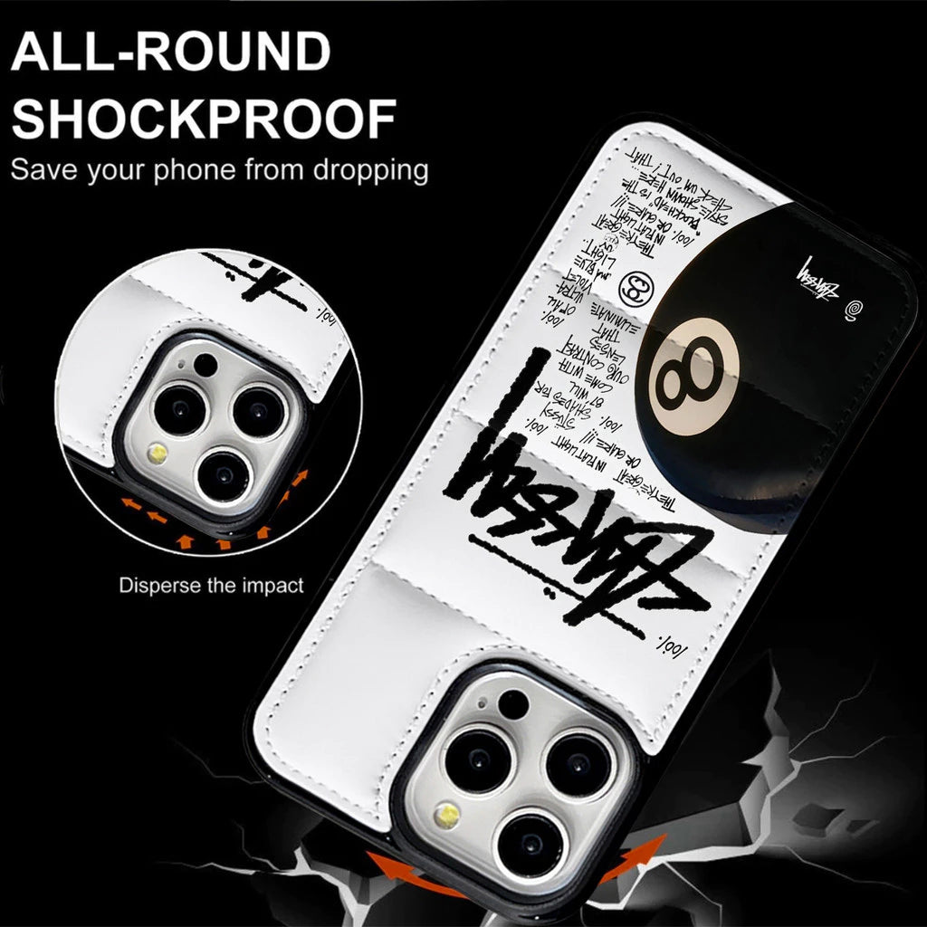 Crisp White Eightball Puffer Case