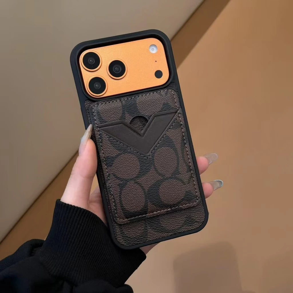 C Canvas Design  iPhone Case with Card Holder