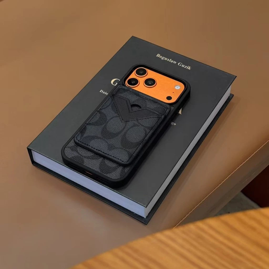 C Canvas Design  iPhone Case with Card Holder