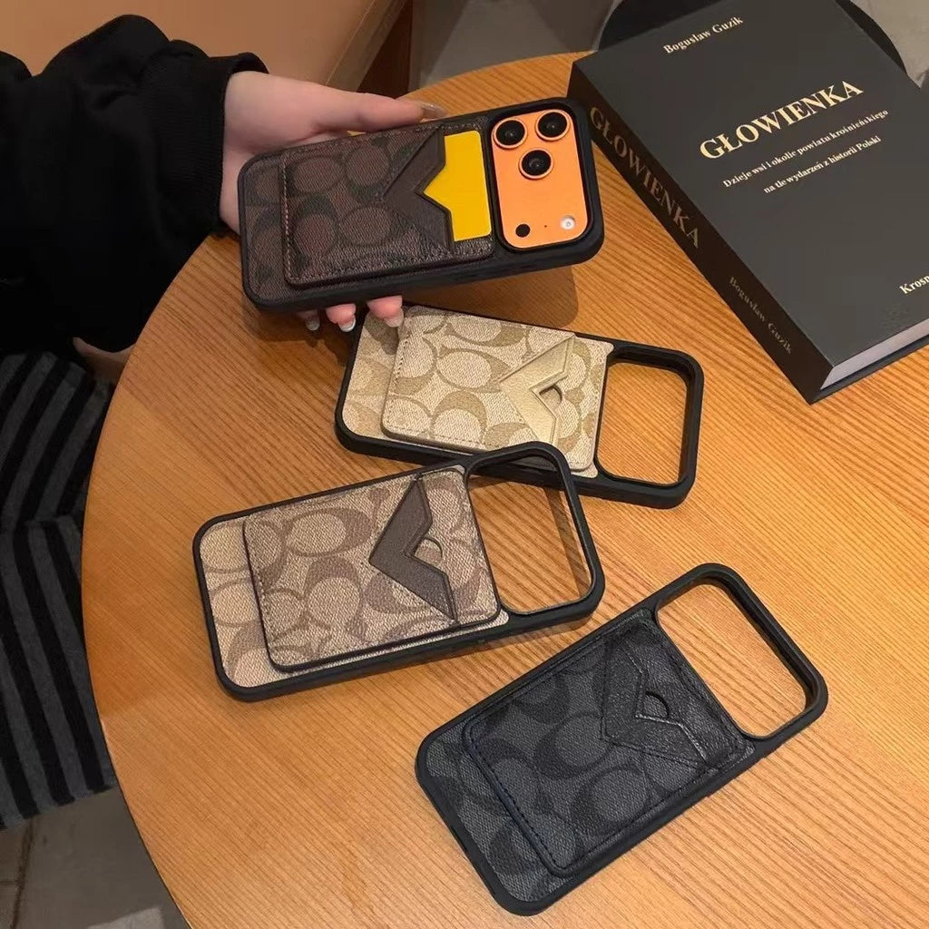 C Canvas Design  iPhone Case with Card Holder