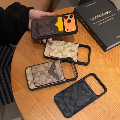 C Canvas Design  iPhone Case with Card Holder