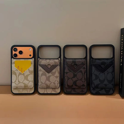 C Canvas Design  iPhone Case with Card Holder