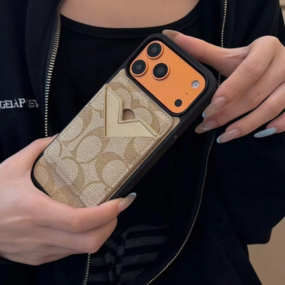 C Canvas Design  iPhone Case with Card Holder