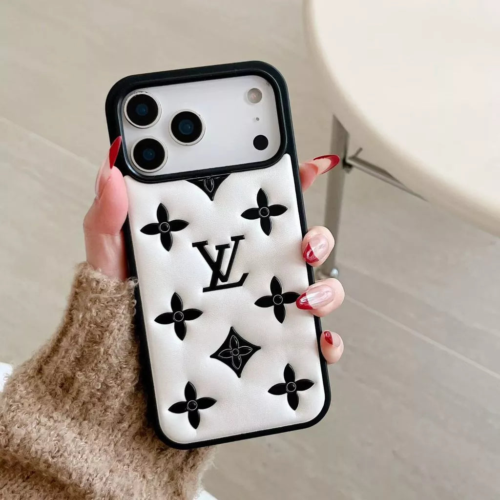 Luxury Designer Quilted Monogram iPhone Case
