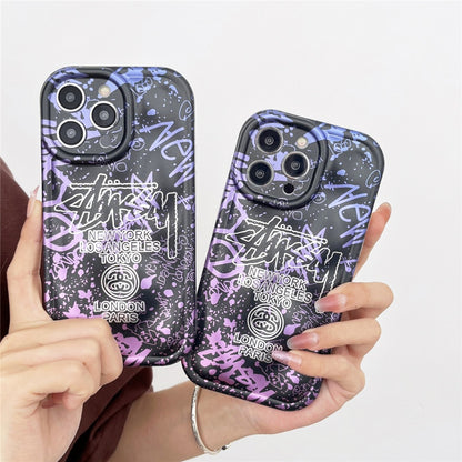 Y2K design Purple Splatter  iPhone Case
