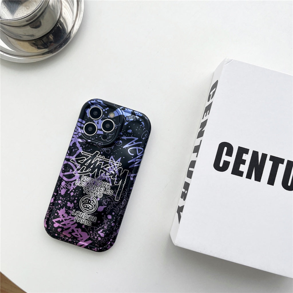 Y2K design Purple Splatter  iPhone Case